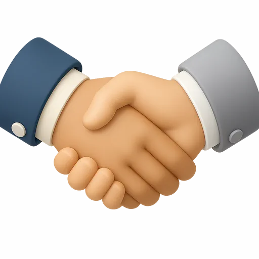 Thiings-Illustration eines Handschlags als Symbol für gegenseitigen Respekt.